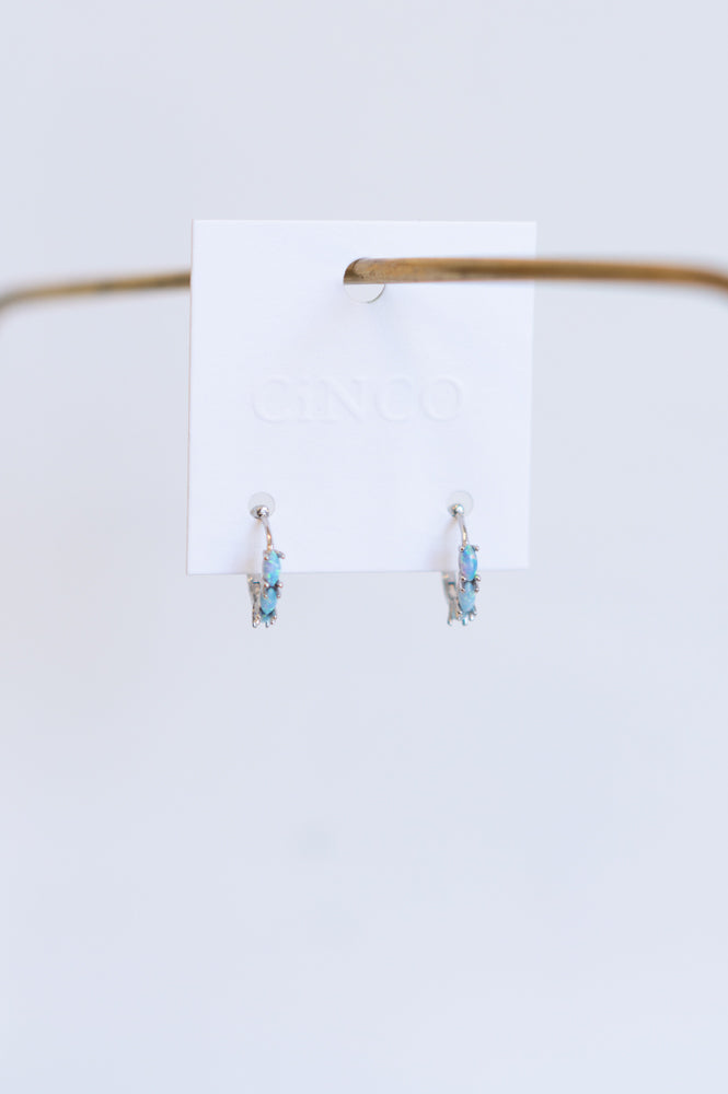 Marquise Opal Earring - Silver